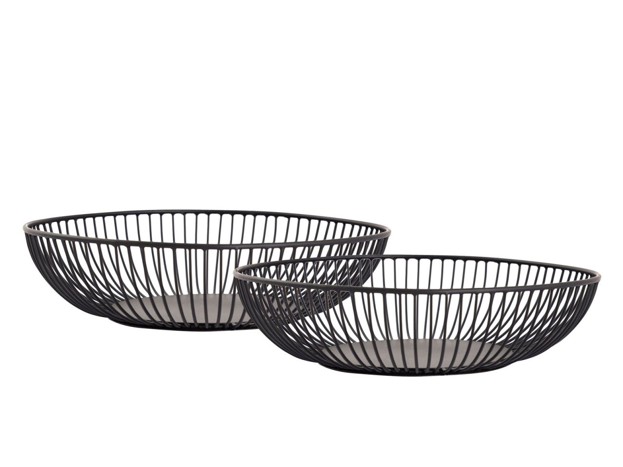 Obstschale 12-teilig Metall ø 28 x 7 cm Set 2 x 6 VE rund Brotkorb Rom schwarz o. silber O