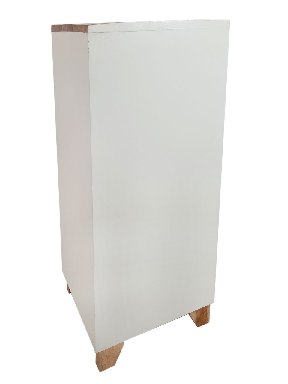 Schubladen Kommode B 40 H 92 cm Schubkastenturm Anrichte Sideboard California weiß Mangoholz