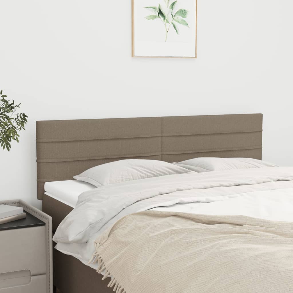 Bett Kopfteile 2er-Set Taupe 72x5x78/88 cm Stoff komfortables Schlafzimmer
