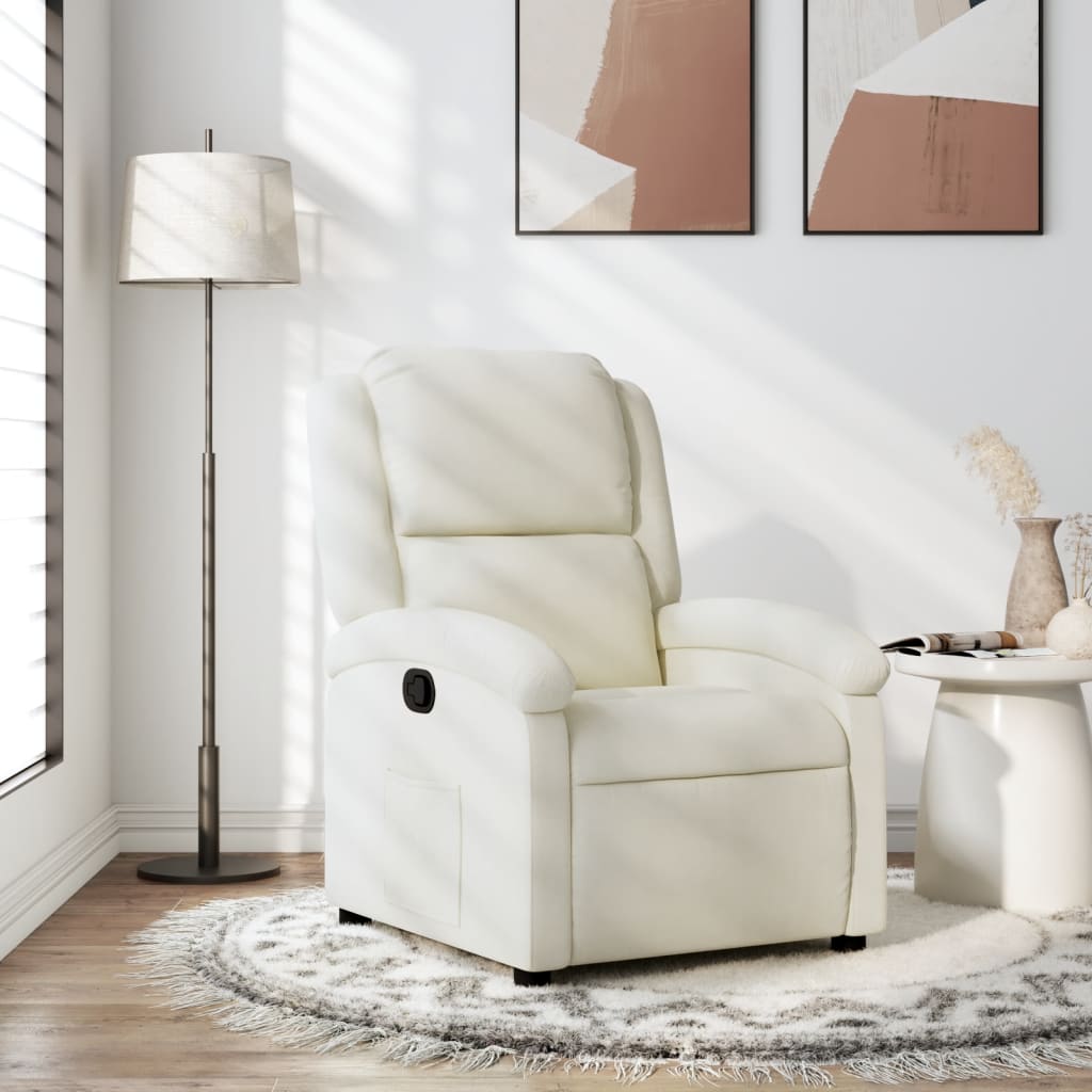 Relaxsessel mit Samtbezug Creme Zeitloses Design Bequemlich Modern stilvoll