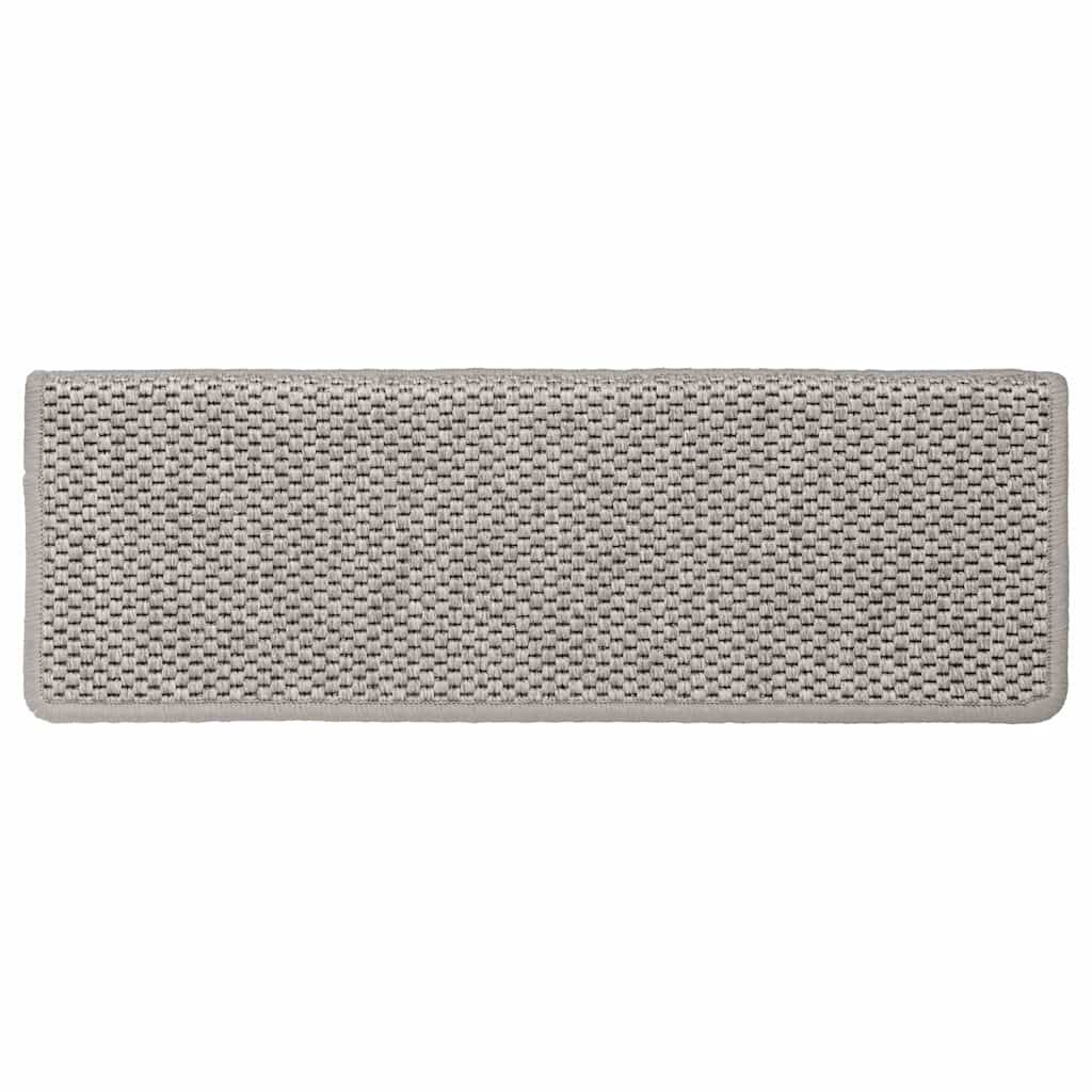 Treppenmatten Selbstklebend Sisal-Look 15 Stk. 65x21x4 Platina
