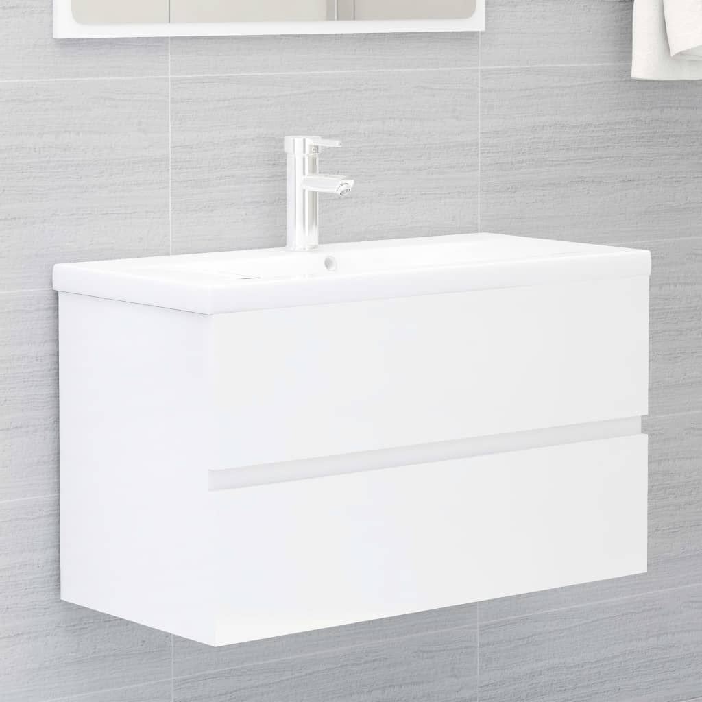Waschbeckenunterschrank, Hochglanz Weiß, 80 x 38,5 x 45 cm, modern
