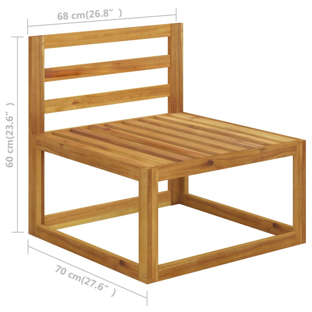 3-tlg. Garten-Lounge-Set mit Kissen Massivholz Akazie