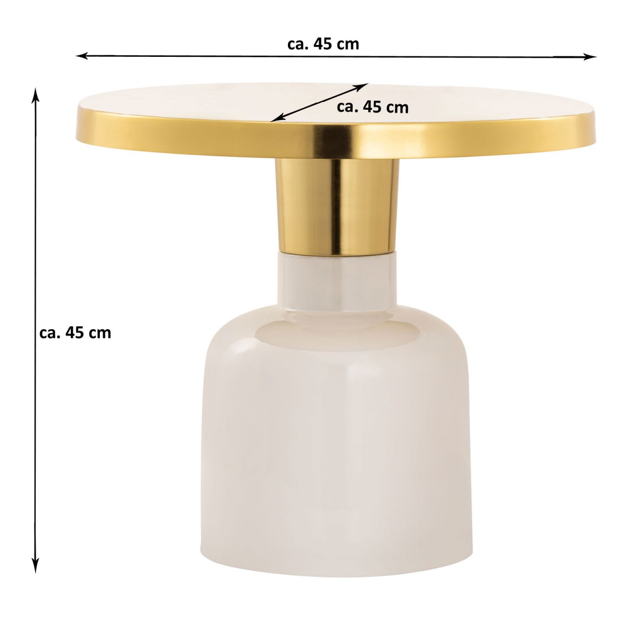 Beistelltisch rund ø 45 H 45 cm Dekotisch Lampentisch Sofatisch Glam Tisch Metall und Emaille Beistelltisch rund ø 45 H 45 cm Dekotisch Lampentisch Sofatisch Glam Tisch Metall und Emaille