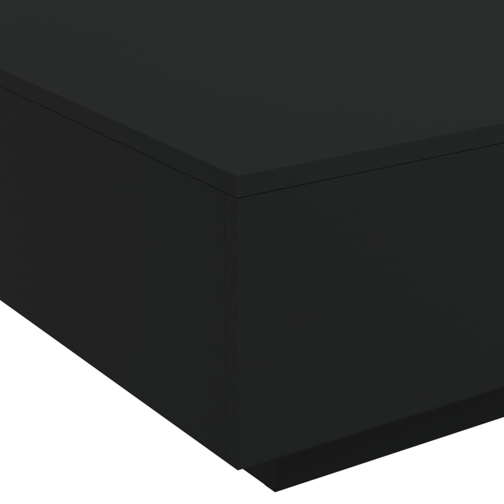 Moderner Couchtisch in Schwarz 80x80x31 cm quadratisch schlicht und praktisch