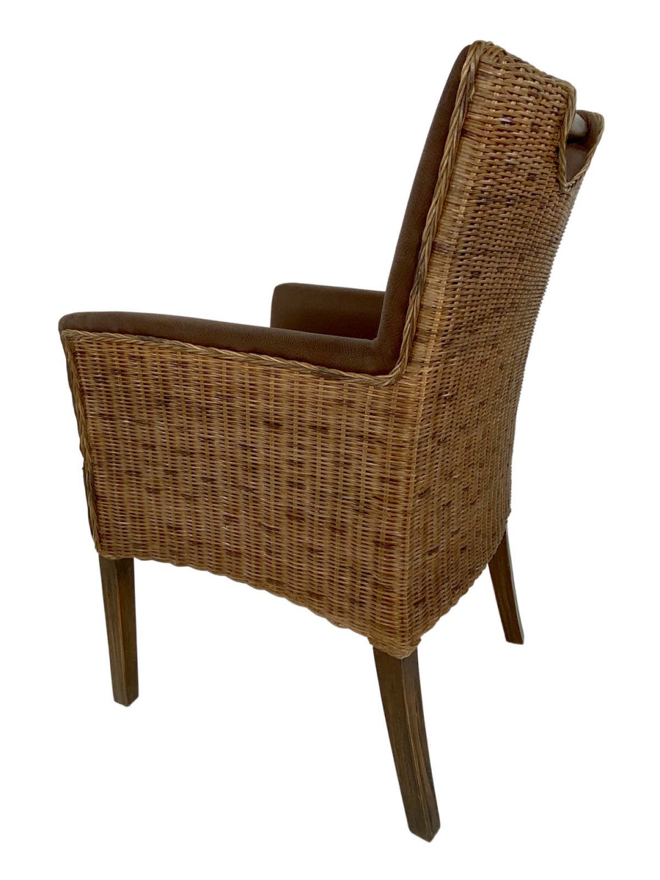 Esszimmer Stühle Set 6 Stück Rattan Armlehner Sessel Bilbao Polsterstuhl Polstersessel prairie brown