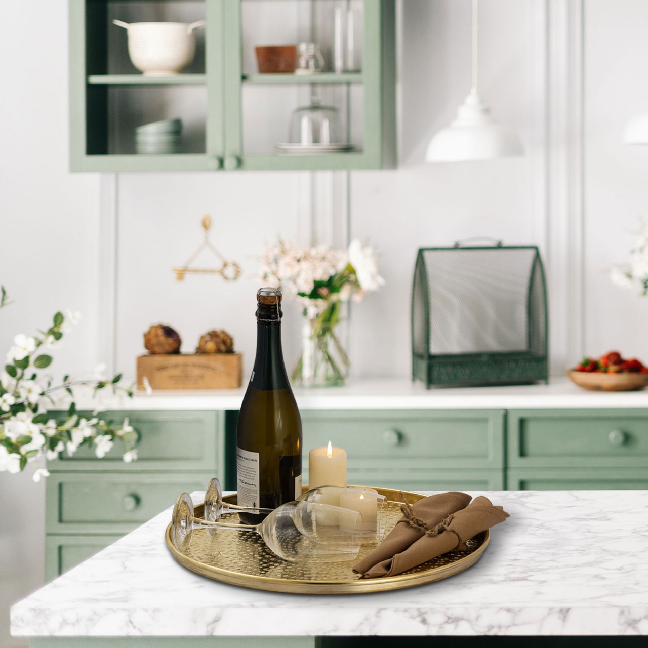 Deko Tablett ø 40 cm rund gelbgold Serviertablett Metall Kerzentablett Dekotablett Deko Tablett ø 40 cm rund gelbgold Serviertablett Metall Kerzentablett Dekotablett