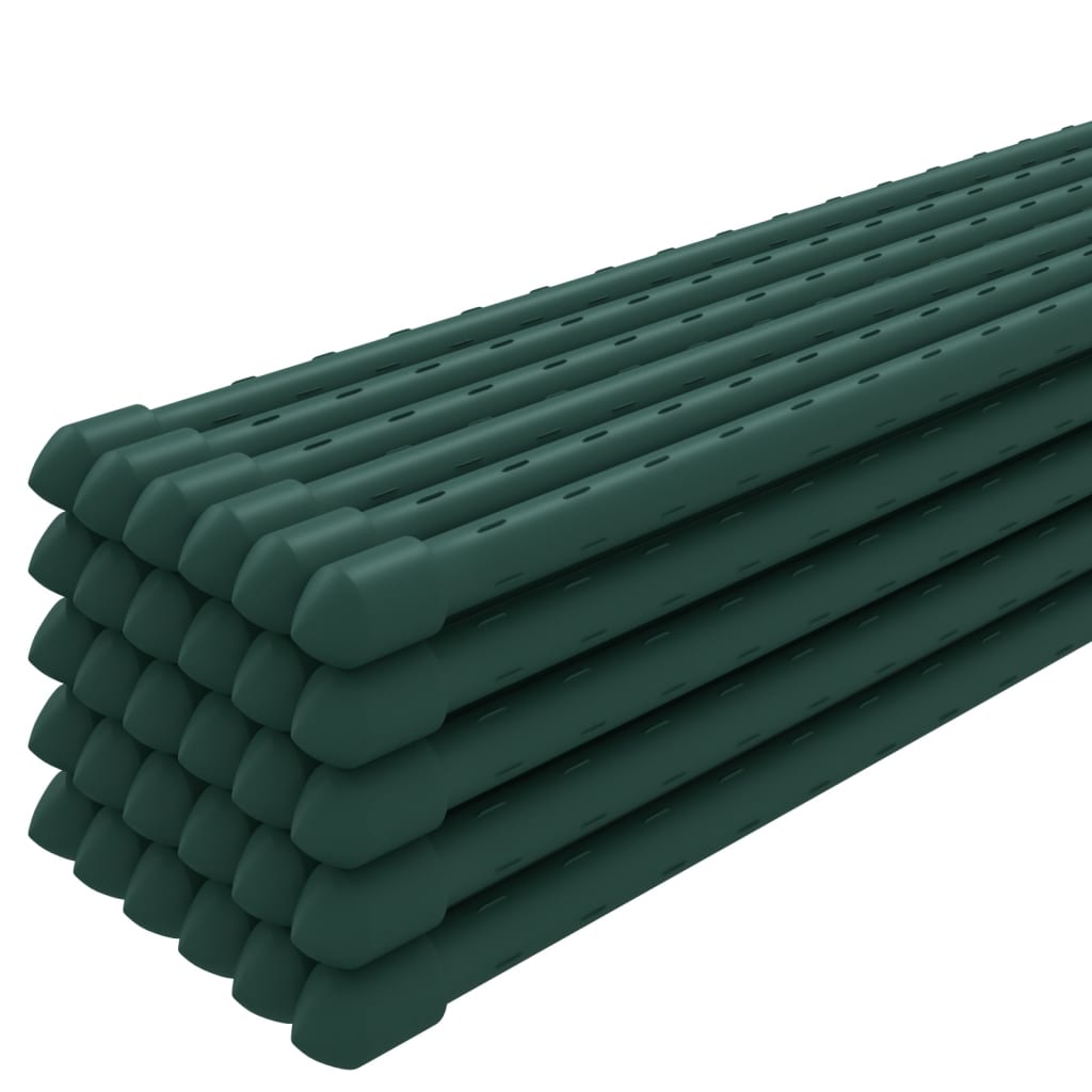 Gartenpflanzstäbe Pflanzenstützen Rankhilfe 30 Stk. Grün 90 cm Stahl