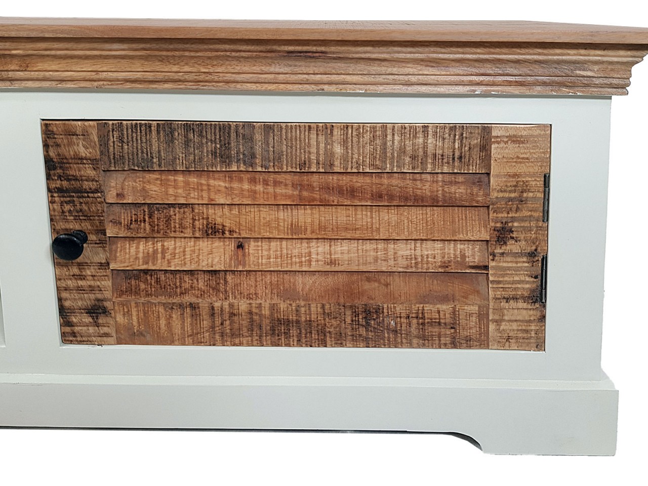 TV Lowboard TV Schrank B 114 H 45 cm Massivholz Fernsehschrank Ibiza weiß Mangoholz massiv