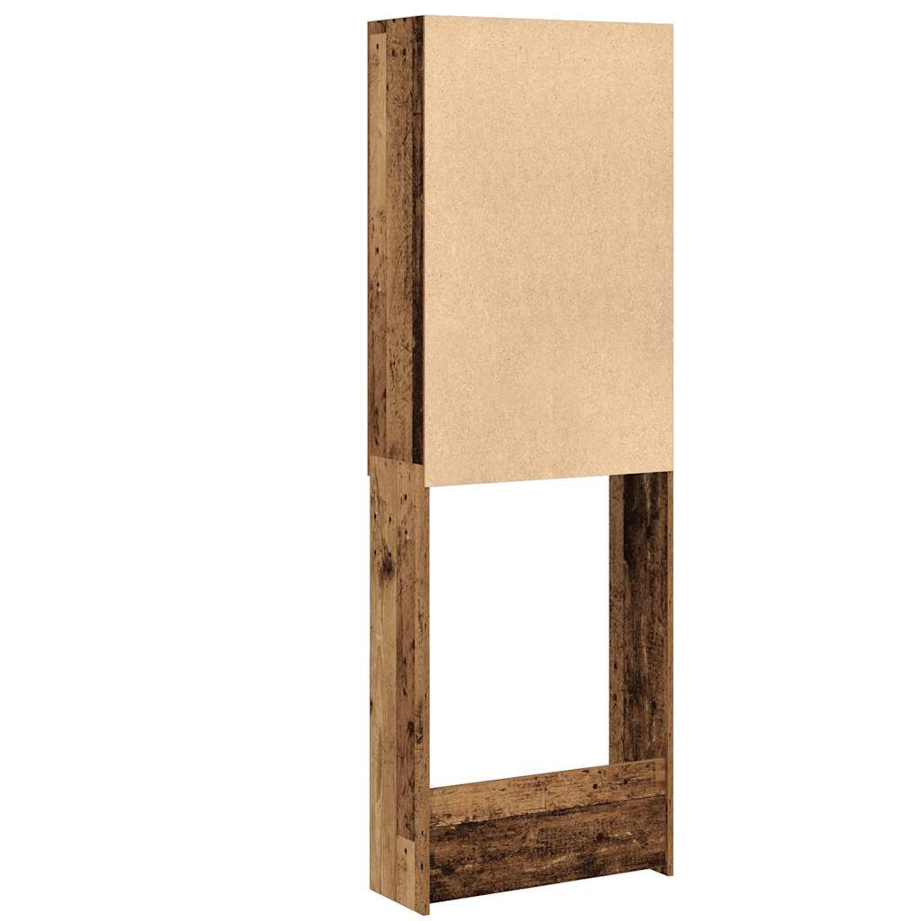 Waschmaschinenschrank 64 x 25,5 x 190 cm Altholz-Optik funktional