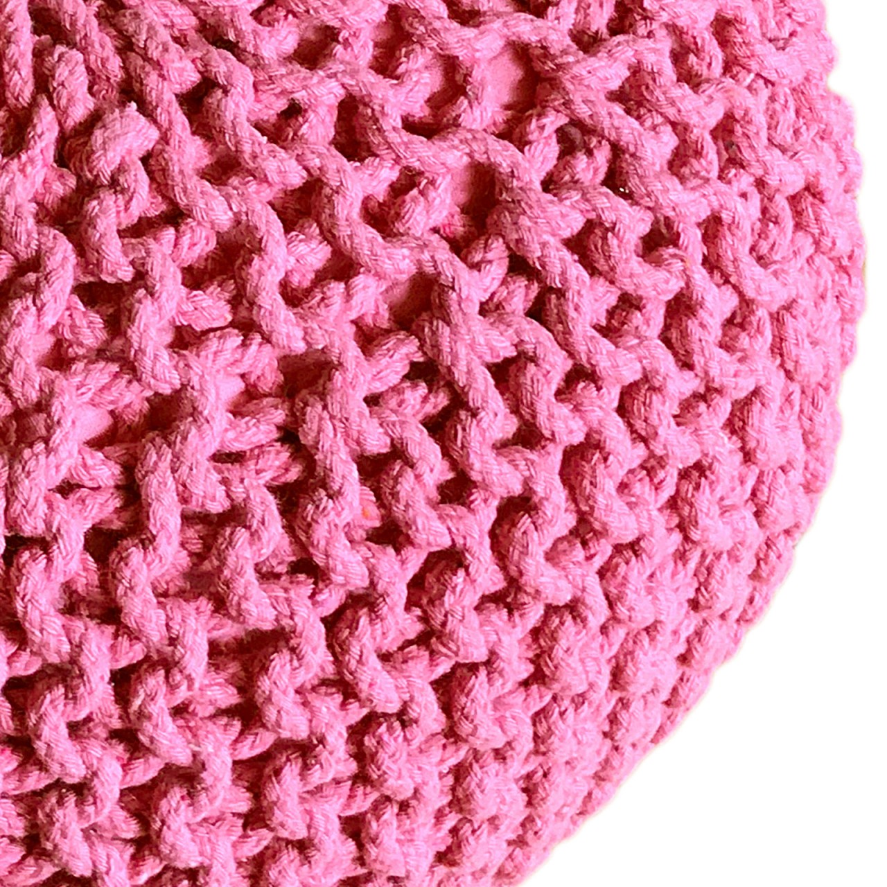 Pouf Ø 55 H 37 H 37 Strickhocker Sitzpouf Bodenkissen nachhaltig