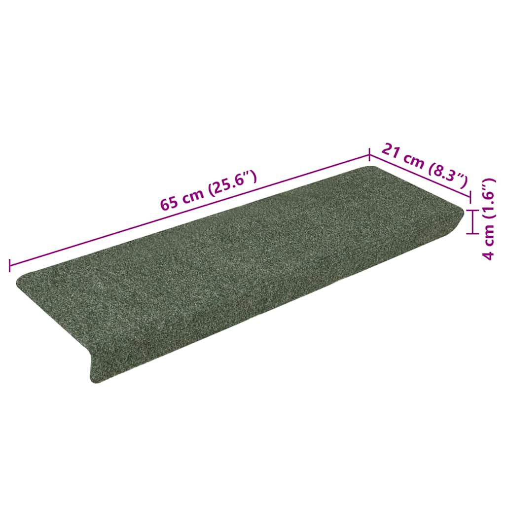 Treppenmatten 15 Stk. Nadelvlies 65x21x4 cm Braun