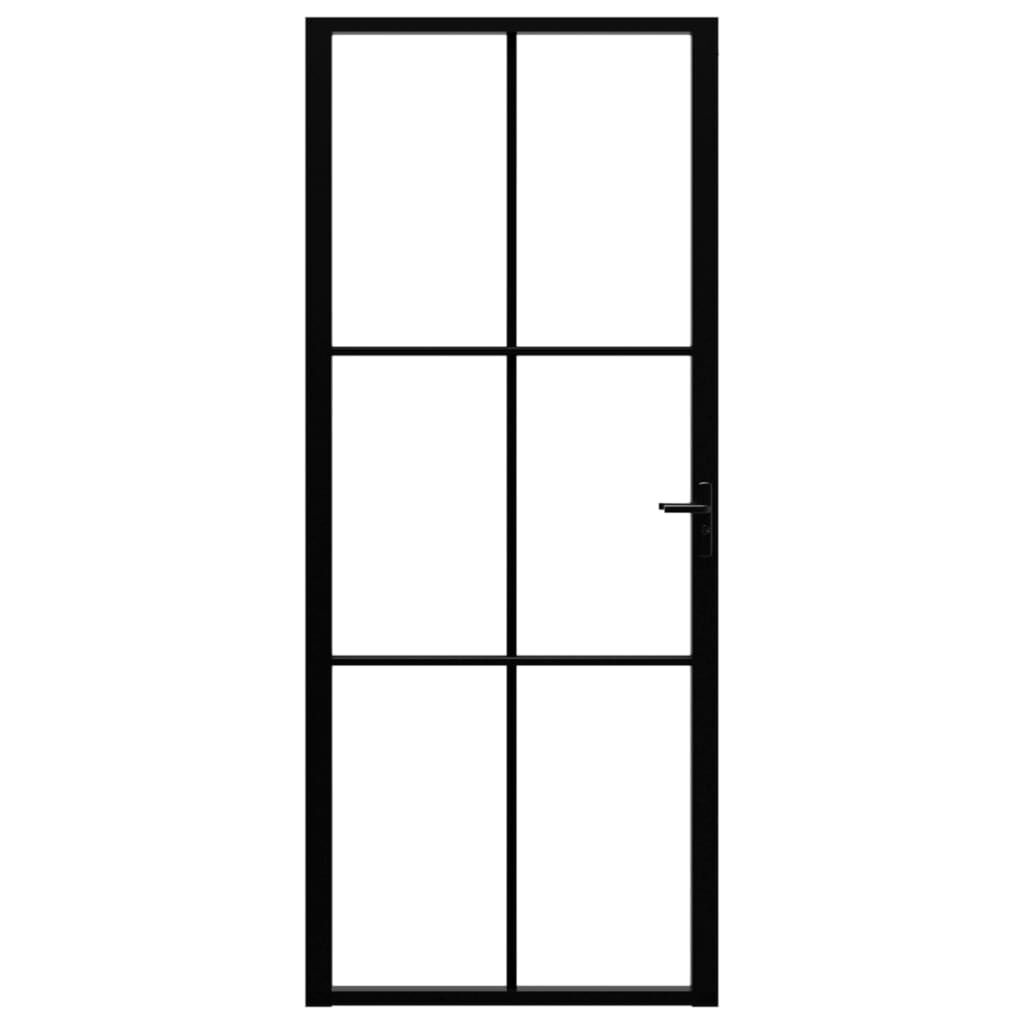 Innentür ESG Glas und Aluminium 83x201,5 cm Schwarz