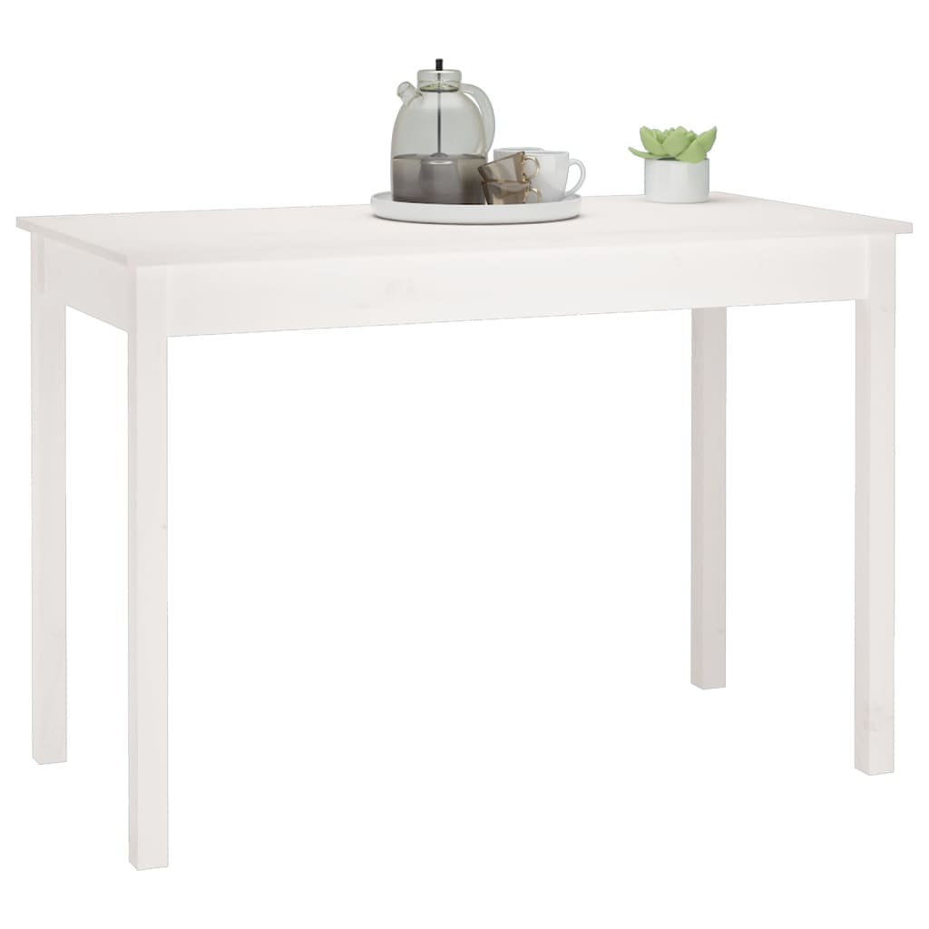 Esstisch Weiß 110x55x75 cm Massivholz Kiefer für modernes Esszimmer