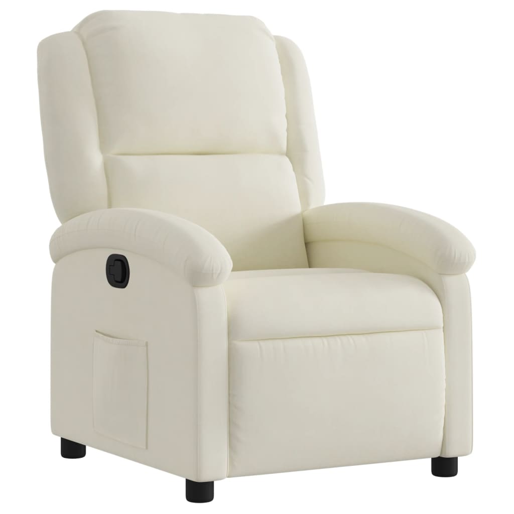 Relaxsessel mit Samtbezug Creme Zeitloses Design Bequemlich Modern stilvoll
