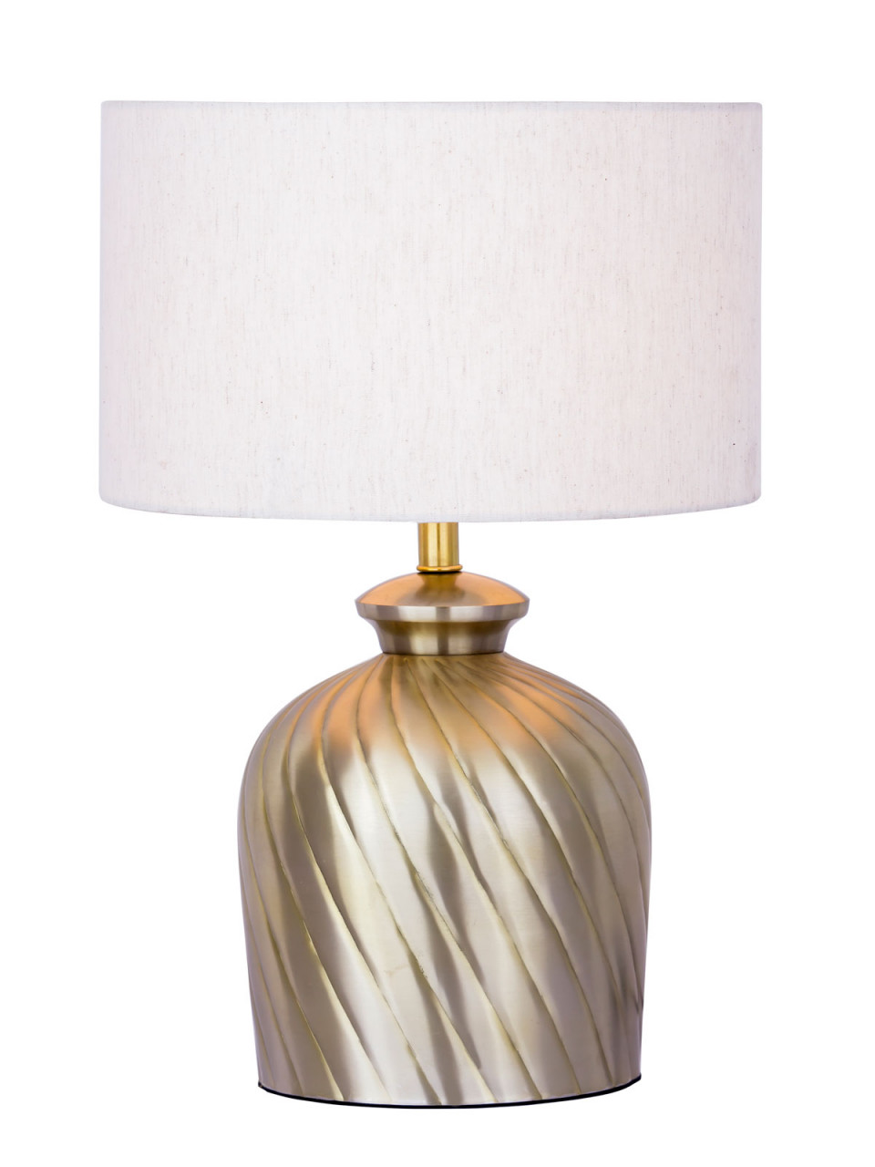 Tischlampe Nachttischlampe ø 30 x H 52 cm Tischleuchte Dekolampe Metall Sockel gold silber
