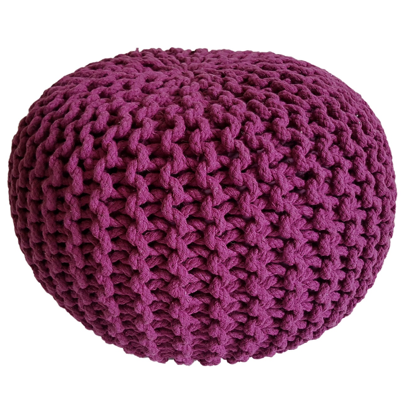 Strickhocker Pouf Ø 45 H 30 cm cm Sitzpouf Strick Bodenkissen