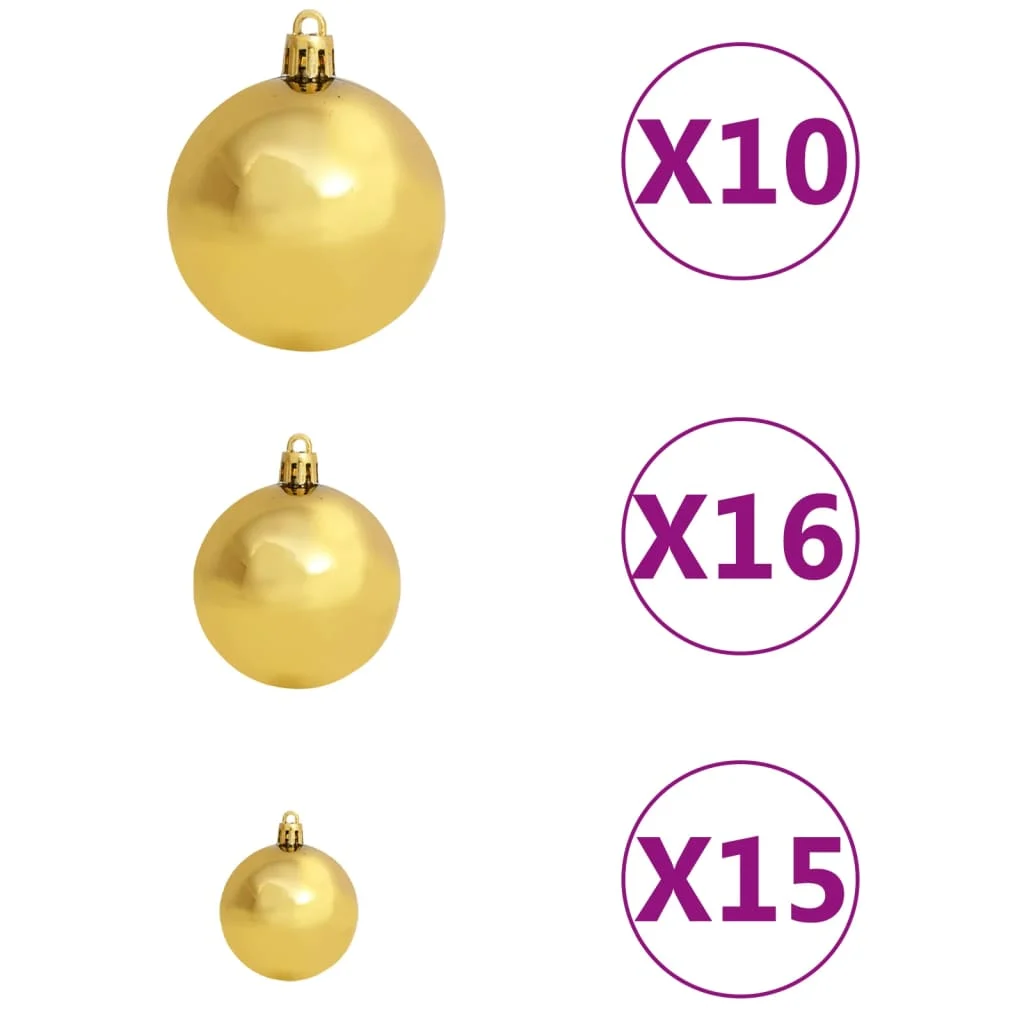 Baumdekoration Weihnachtskugel-Set mit Spitze 300 LEDs Gold/Bronze 120-teiliges Baumdekoration Weihnachtskugel-Set mit Spitze 300 LEDs Gold/Bronze 120-teiliges
