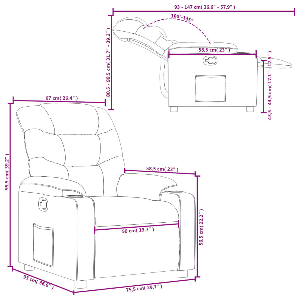 Relaxsessel aus Kunstleder in Rot stilvoll bequem ideal für Wohnzimmer