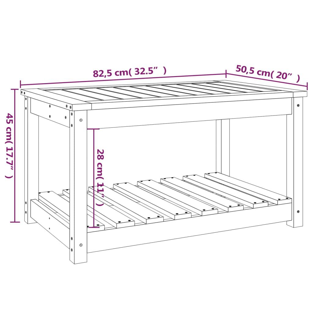 Gartentisch aus Douglasie Massivholz 82x50x45 cm wetterfest und robust Garten 