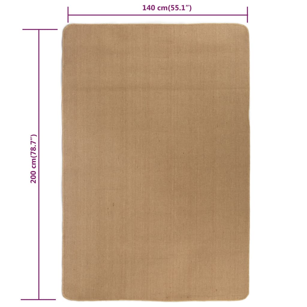 Teppich Jute Natur 140x200 cm Latexrücken
