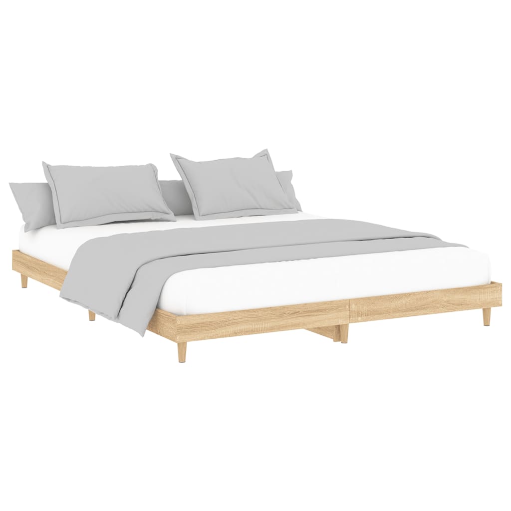 Bettgestell Bettrahmen Queensize Doppelbett Ehe Bett Sonoma Eiche 150x200cm