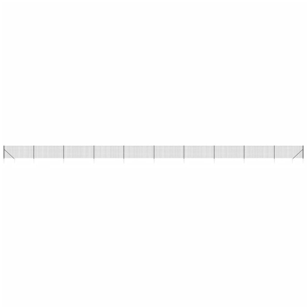 Maschendrahtzaun mit Bodenhülsen Anthrazit 0,8x25 m