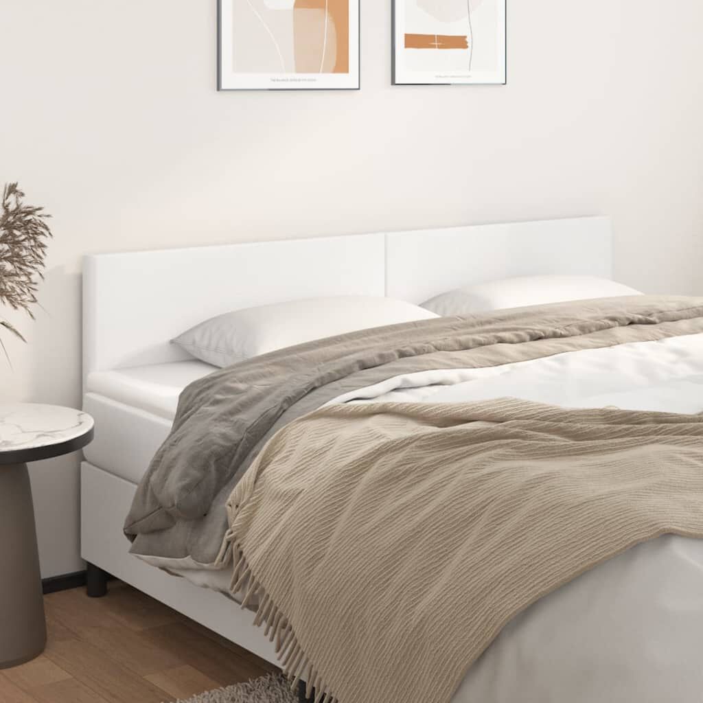Kopfteil 2er Set Weiß 90x5x78/88 cm Kunstleder modern und gepolstert