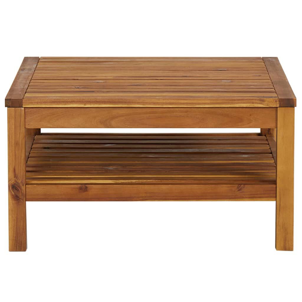 3-tlg. Garten-Lounge-Set mit Cremeweißen Kissen Akazienholz
