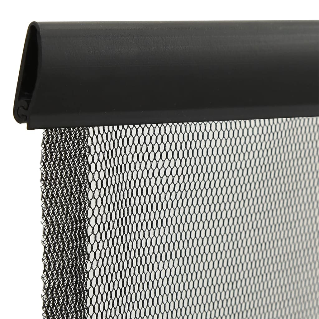 Insektenschutzgitter mit 10-teiligem Netzvorhang Schwarz 240x240 cm Langlebig Praktisch