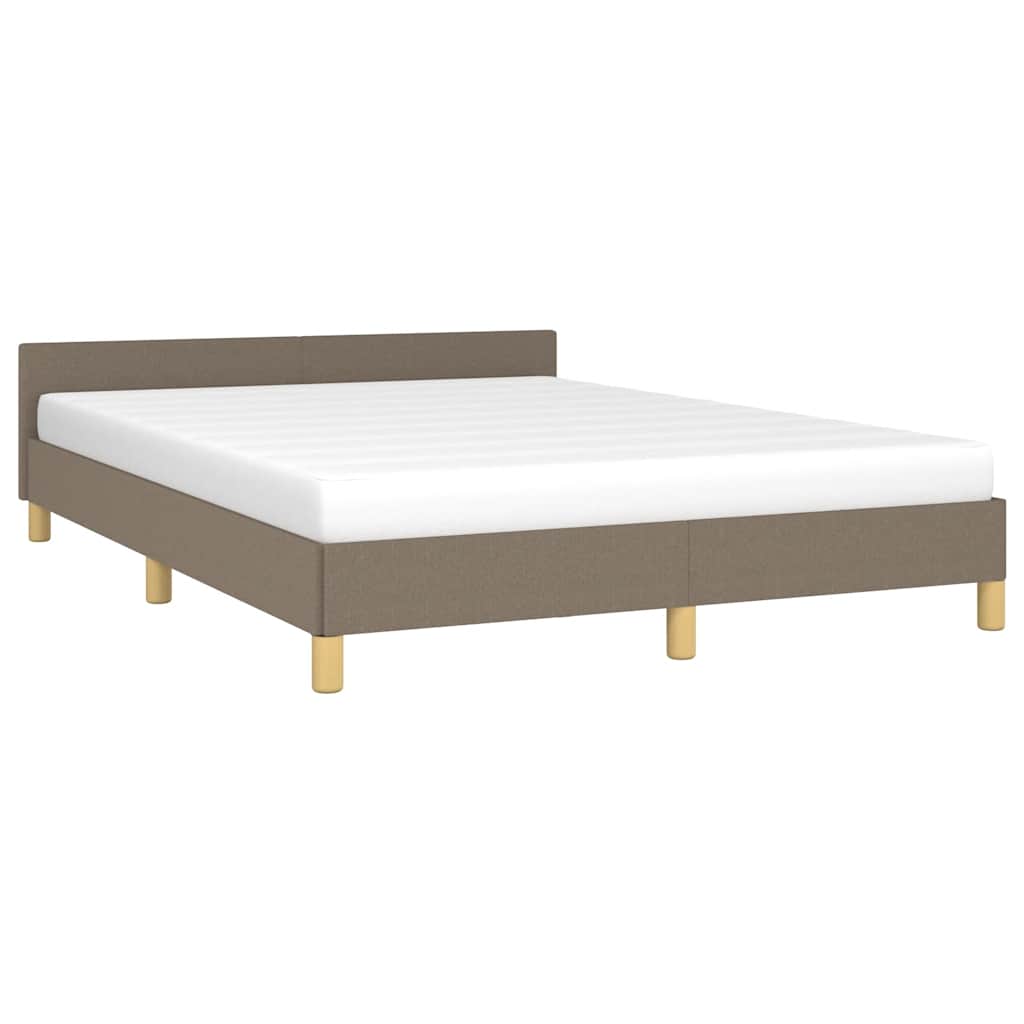 Bettgestell 140x190 cm Taupe Zeitloses Design ohne Matratze Stabil Modern