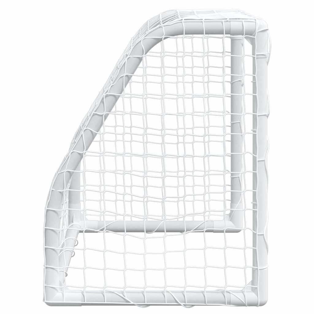 vidaXL Fußballtore für Kinder 2 Stk. mit Ball Weiß 64x35x48 cm Metall