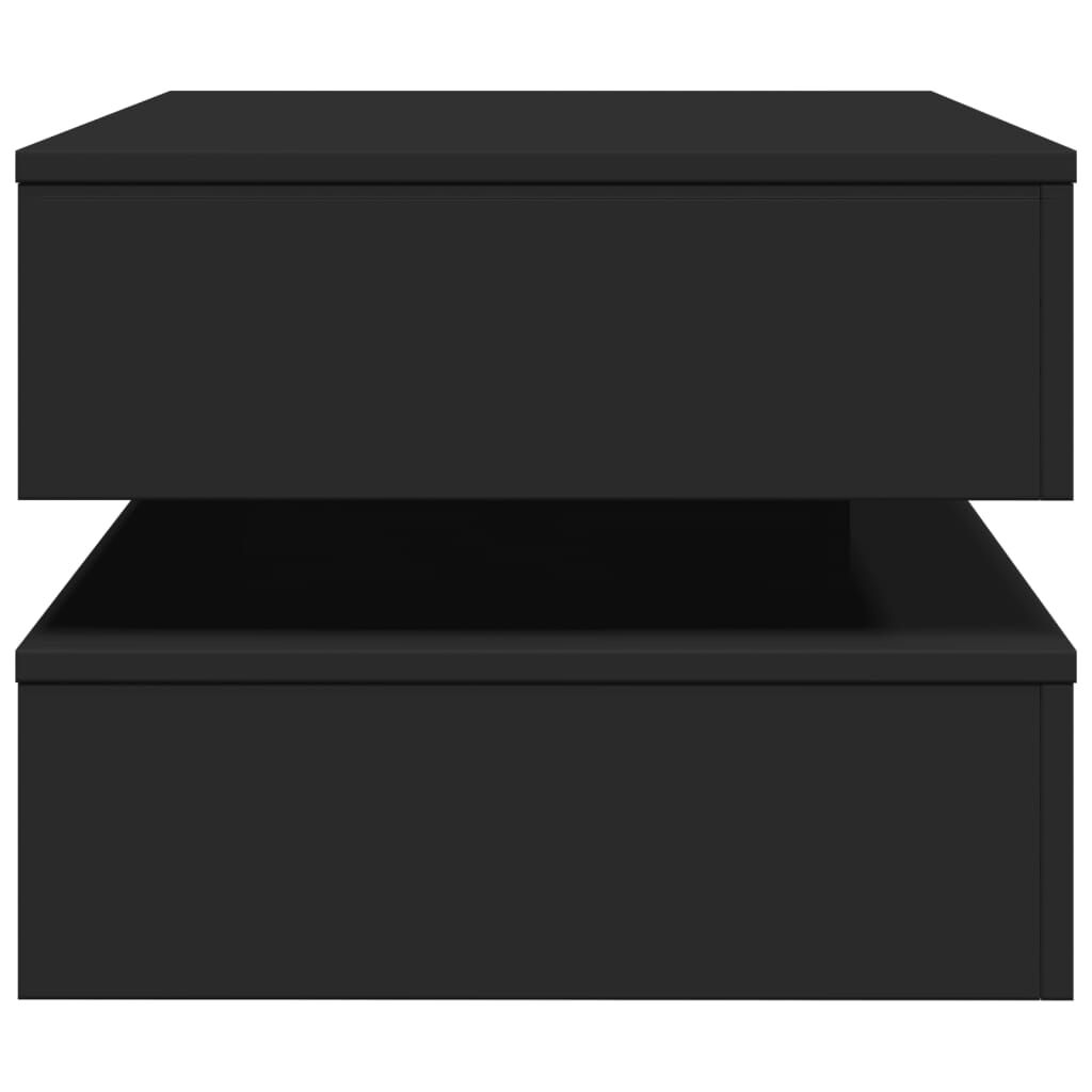 Couchtisch mit LED-Leuchten Schwarz 90x50x40 cm