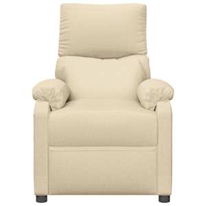 Elektrischer Massagesessel Stoffbezug Creme bequem für Zuhause Relaxsessel