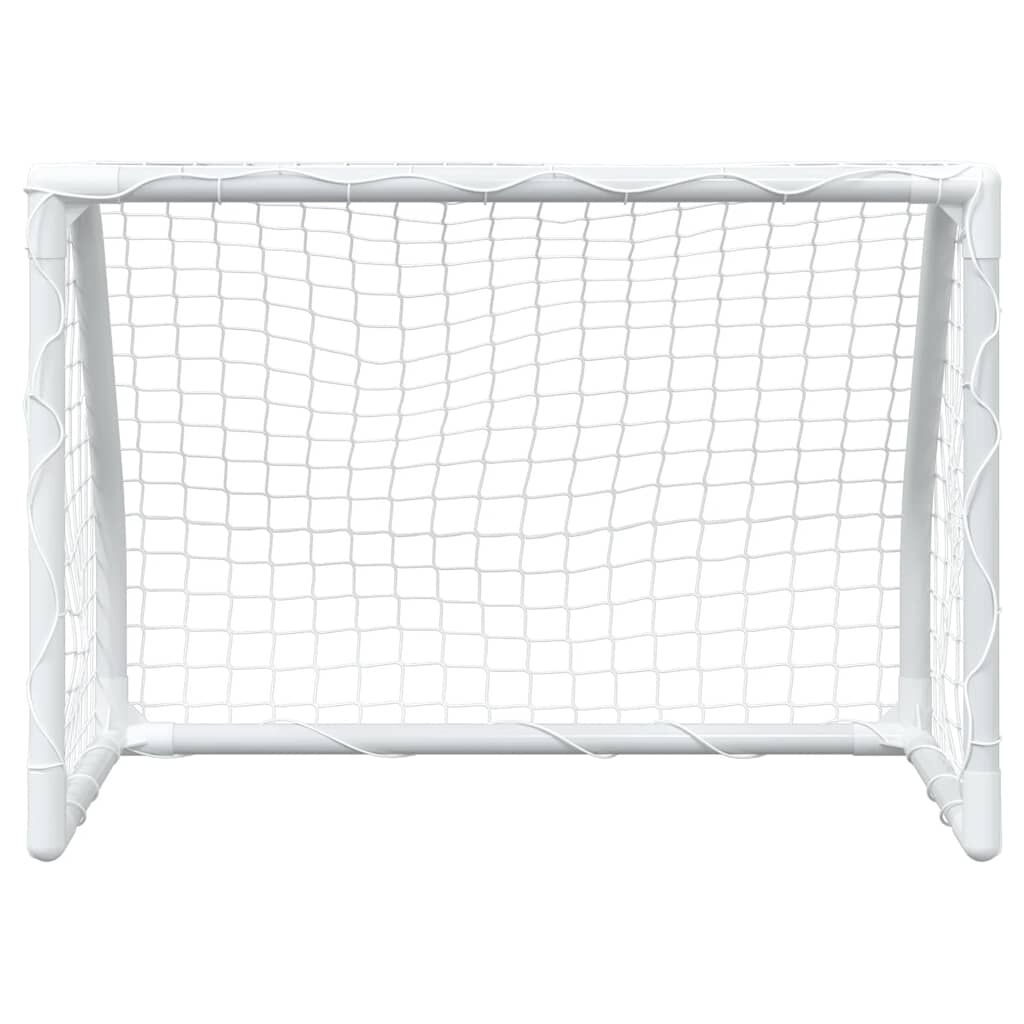 vidaXL Fußballtore für Kinder 2 Stk. mit Ball Weiß 64x35x48 cm Metall