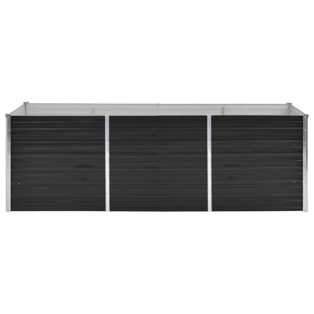 Garten-Hochbeet Anthrazit 240 x 80 x 77 cm Verzinkter Stahl