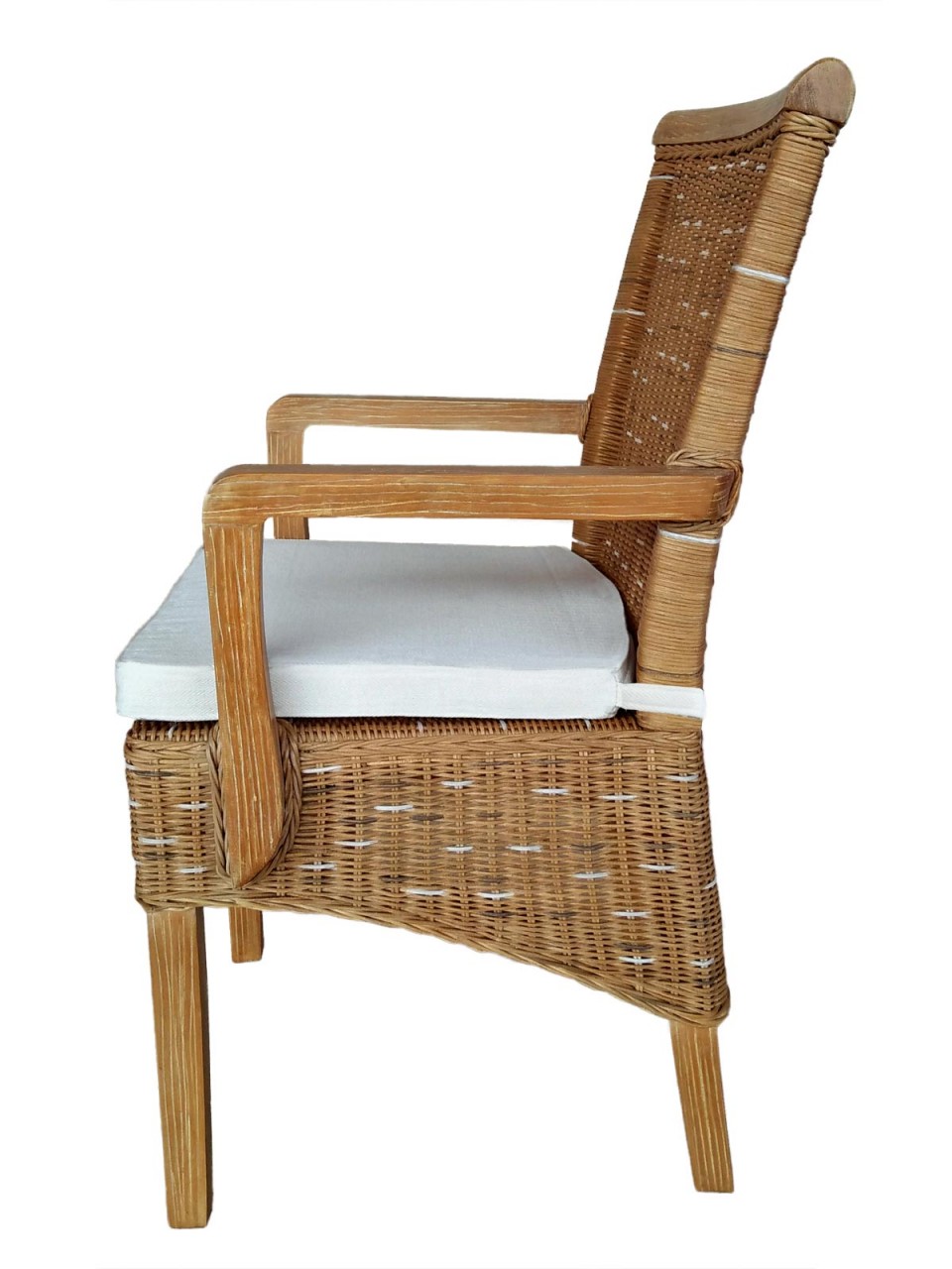 Esszimmer Stühle Set mit Armlehnen 4 Stück Rattanstühle braun Perth Korbstuhl Sessel nachhaltig