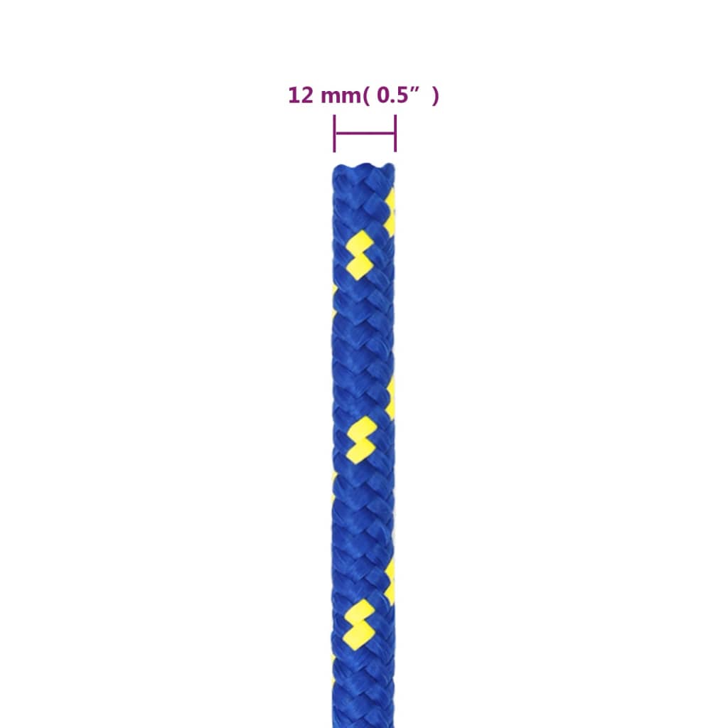 Bootsseil Tauwerk Schiffstau Reep Blau 12 mm 100 m Polypropylen