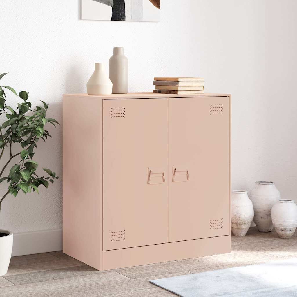 Sideboard aus Stahl in Rosa 67x39x73 cm modernes Möbelstück für Wohnzimmer