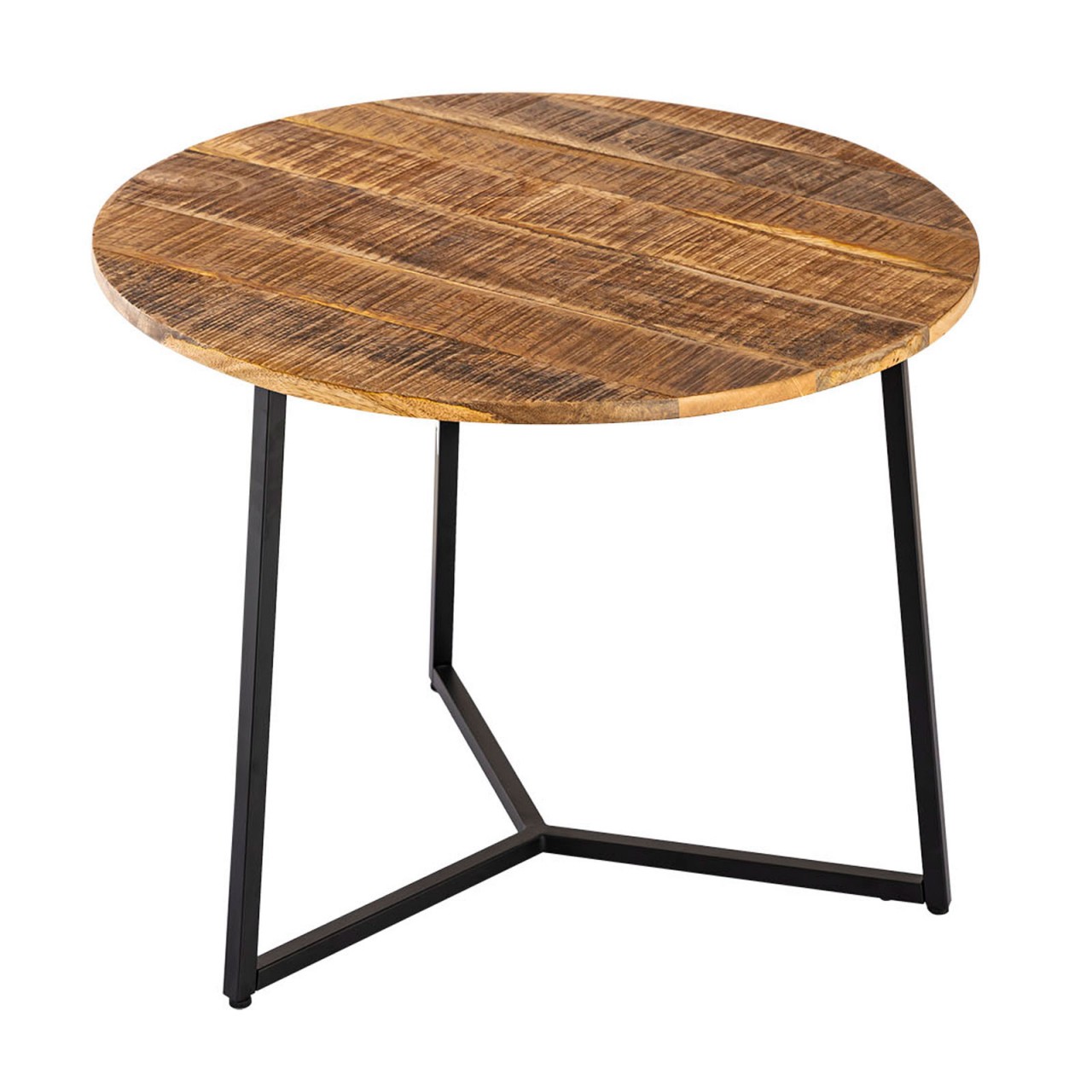 Couchtisch rund Beistelltisch Massivholz ø 56cm Wohnzimmertisch La Palma Metall Gestell schwarz Couchtisch rund Beistelltisch Massivholz ø 56cm Wohnzimmertisch La Palma Metall Gestell schwarz
