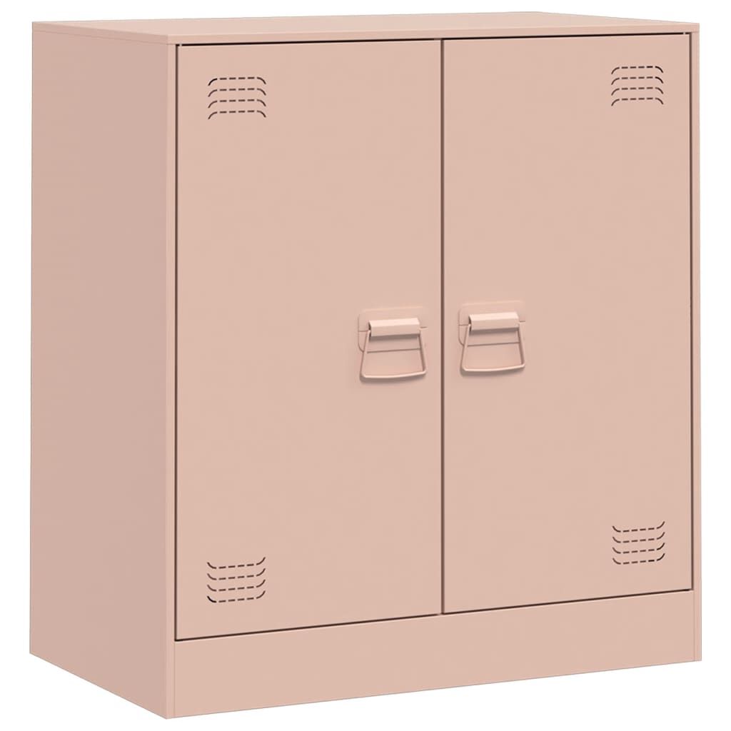 Sideboard aus Stahl in Rosa 67x39x73 cm modernes Möbelstück für Wohnzimmer