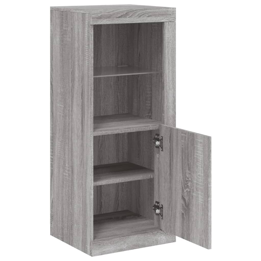 Schrank Sideboard mit LED Beleuchtung Grau Sonoma für Wohnzimmer & Flur