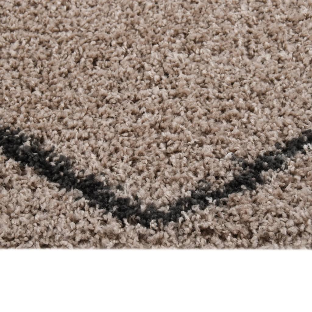 vidaXL Shaggy-Teppich Hochflor Beige und Anthrazit 160x230 cm