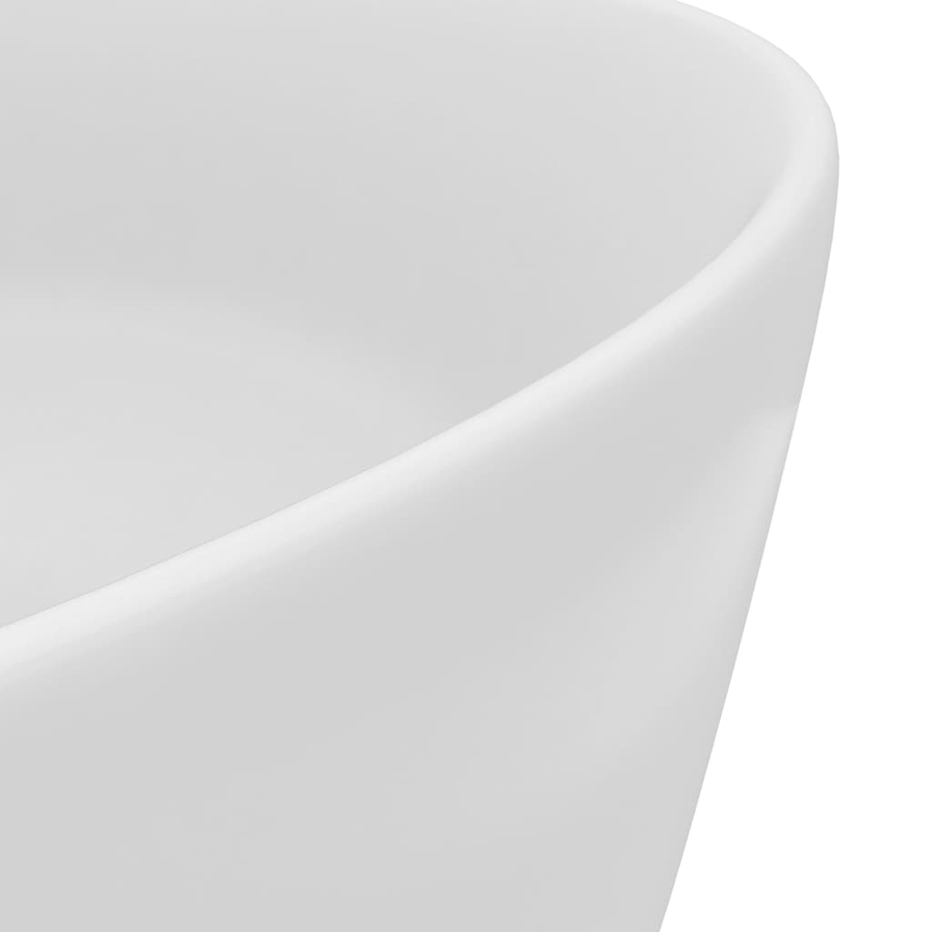 Rundes Keramik Waschbecken mattweiß 40x40x15 cm modernes Design einfach zu reinigen