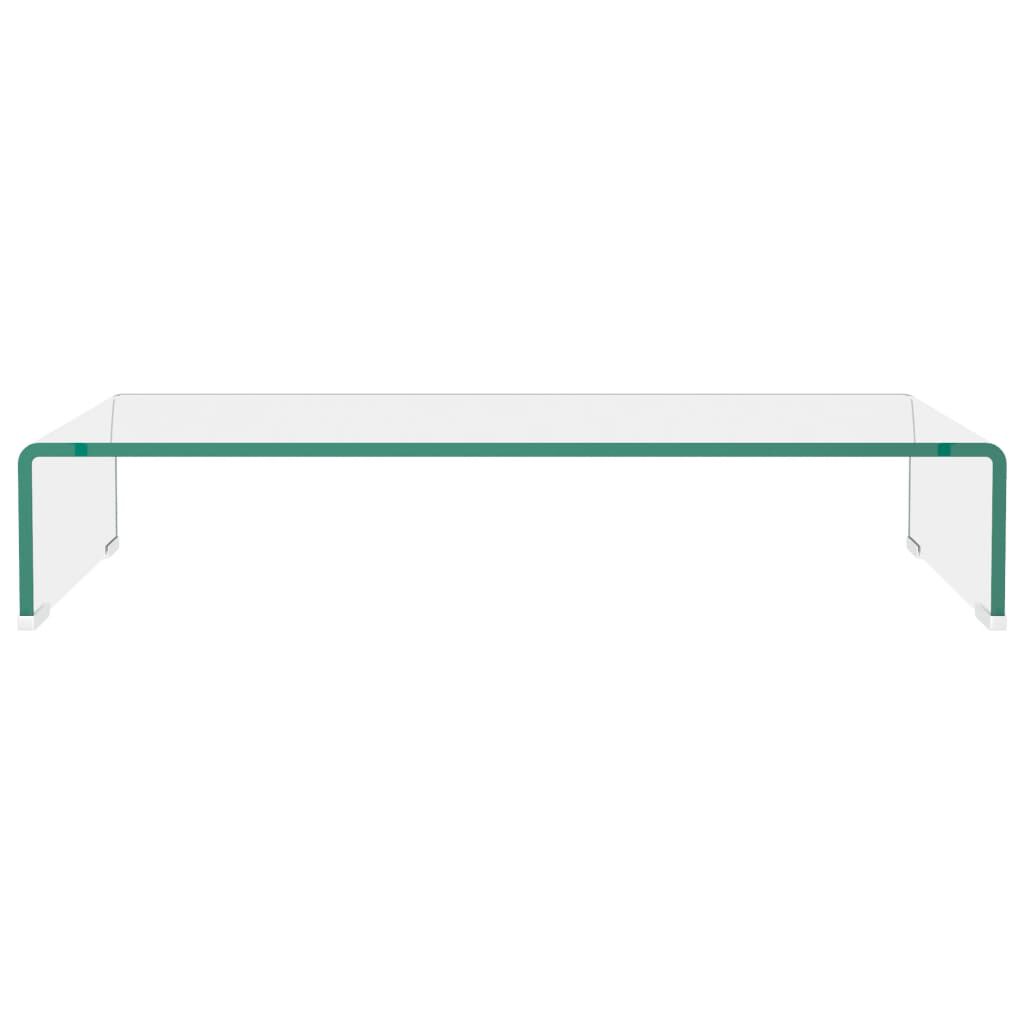TV-Tisch/Bildschirmerhöhung Glas Transparent 70x30x13 cm