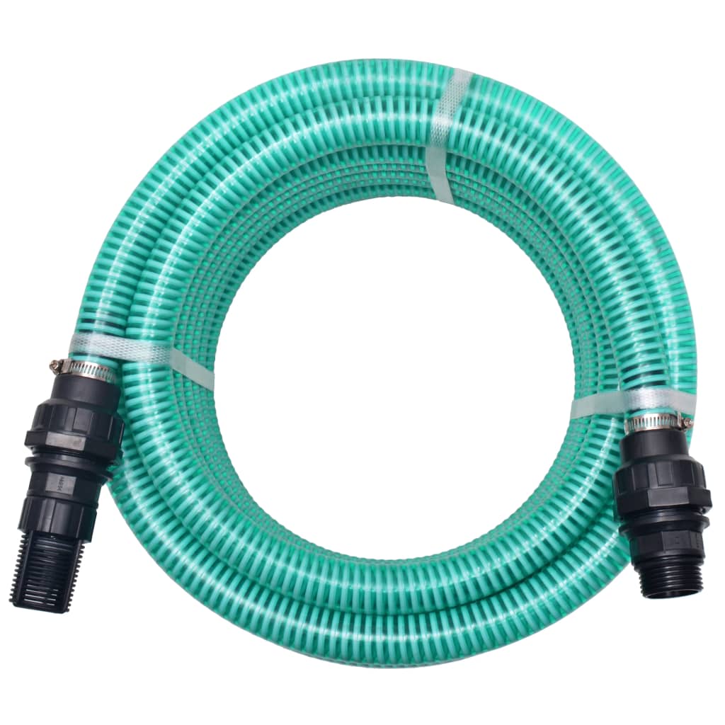 Saugschlauch-Set Grün PVC 7m 1" Anschluss mit Fußventil und Sieb für Gartenpumpen