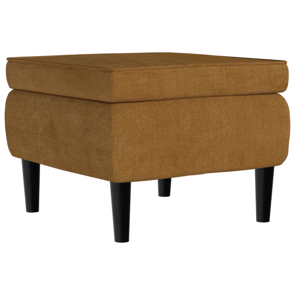 Hocker mit Holzbeinen braun Samt für elegantes Wohnzimmer modernes Design