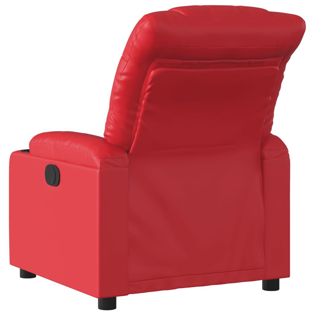 Relaxsessel aus Kunstleder in Rot stilvoll bequem ideal für Wohnzimmer