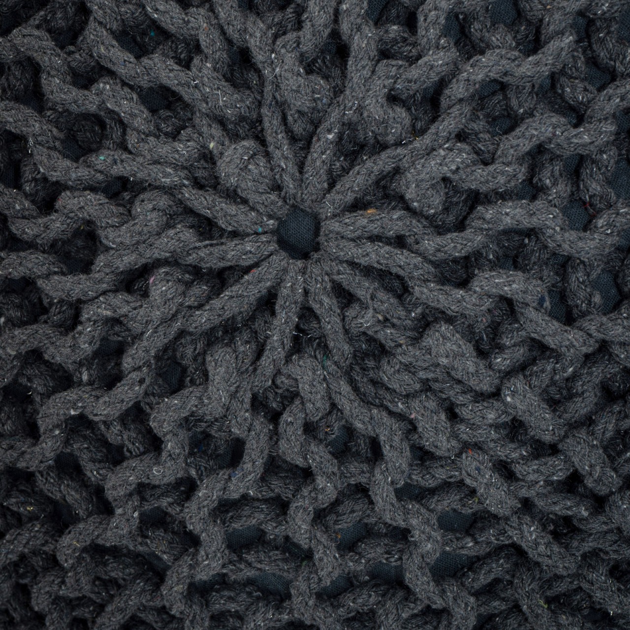 Pouf Ø 55 H 37 H 37 Strickhocker Sitzpouf Bodenkissen nachhaltig