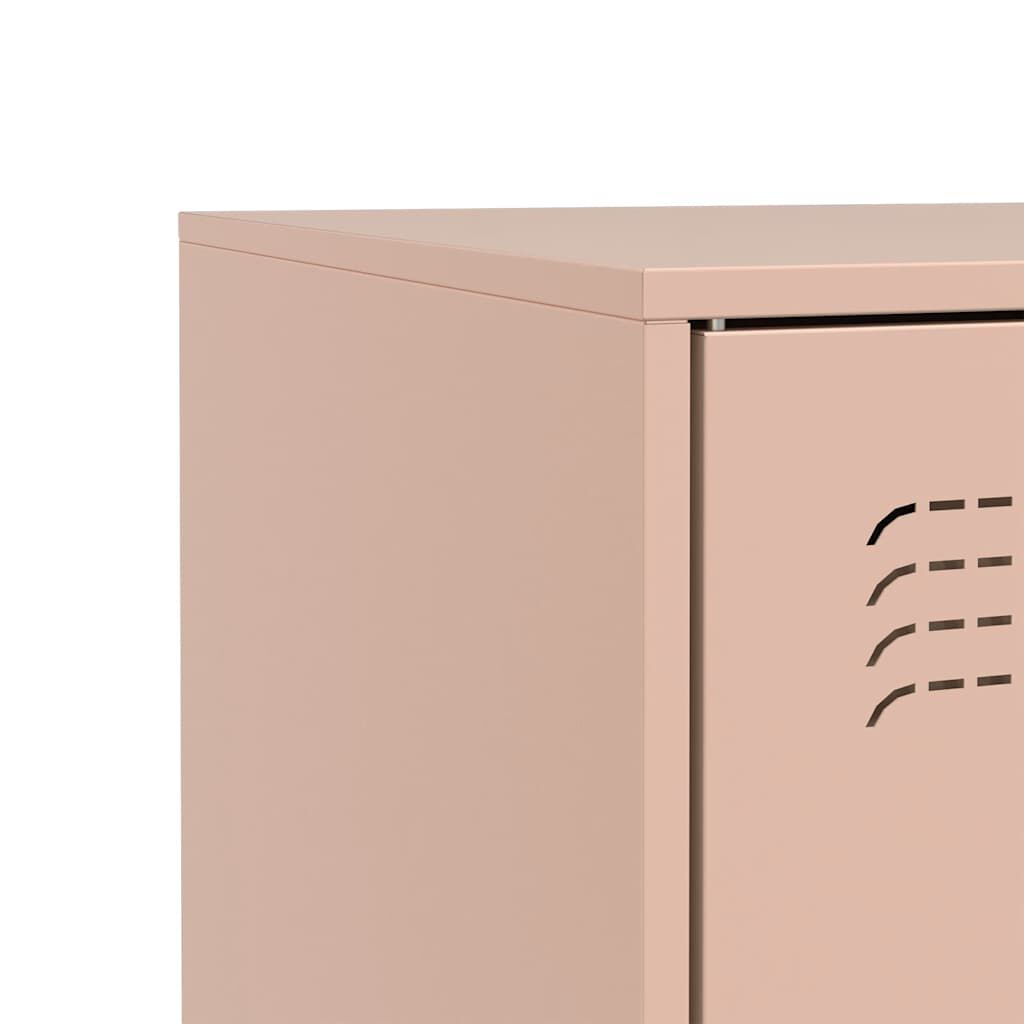 Sideboard aus Stahl in Rosa 67x39x73 cm modernes Möbelstück für Wohnzimmer